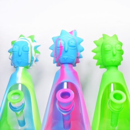Bong Rick e Morty personalizado vidro e silicone atóxico Oasis Headshop