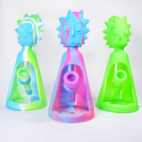 Bong Rick e Morty personalizado vidro e silicone atóxico Oasis Headshop