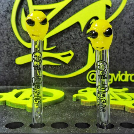 Piteira de vidro alienígena alien ET extraterrestre oasis Headshop escultura em vidro Glasswork glassblowing
