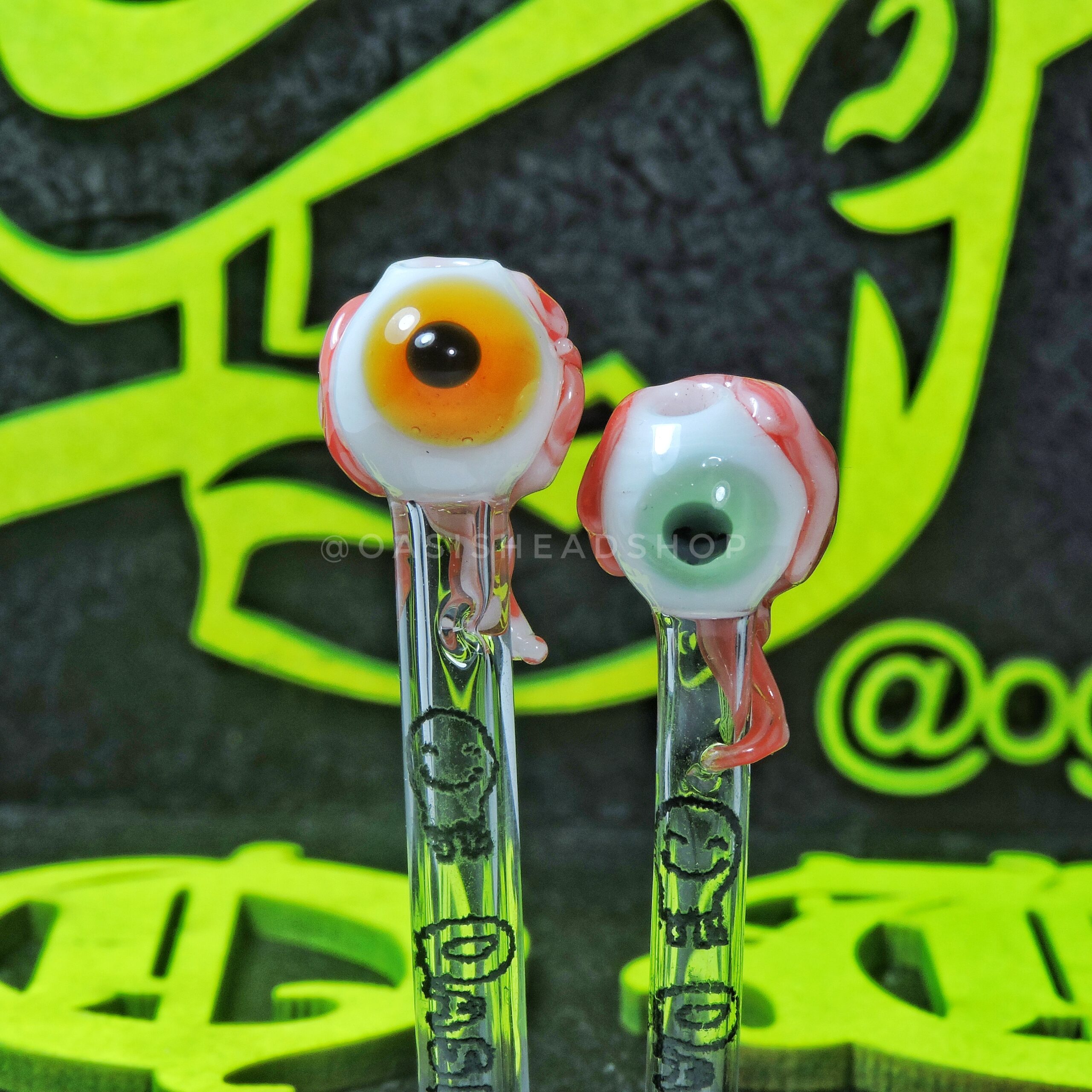 Piteira de vidro olho e cérebro oasis Headshop escultura em vidro Glasswork glassblowing