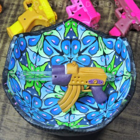 Piteira vidro cerâmica plástica arminha personalizada indestrutível Oasis Headshop