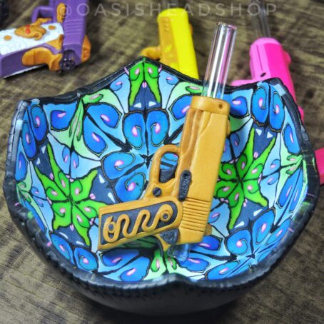 Piteira vidro cerâmica plástica arminha personalizada indestrutível Oasis Headshop