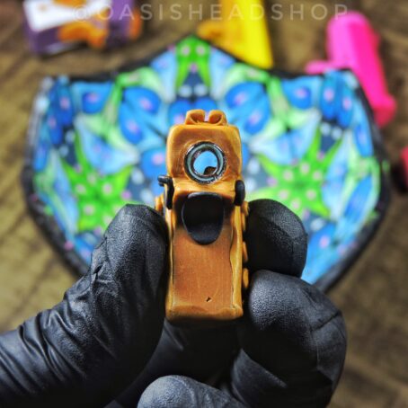 Piteira vidro cerâmica plástica arminha personalizada indestrutível Oasis Headshop