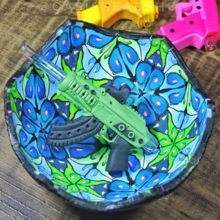 Piteira vidro cerâmica plástica arminha personalizada indestrutível Oasis Headshop