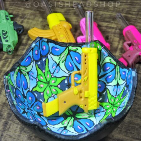 Piteira vidro cerâmica plástica arminha personalizada indestrutível Oasis Headshop