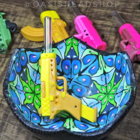 Piteira vidro cerâmica plástica arminha personalizada indestrutível Oasis Headshop