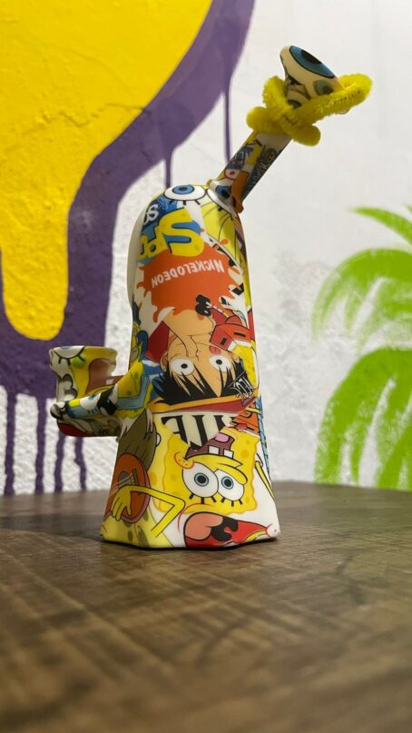 Bong Chihiro Estampado Silicone FDA Oasis Headshop Inquebrável Resistente