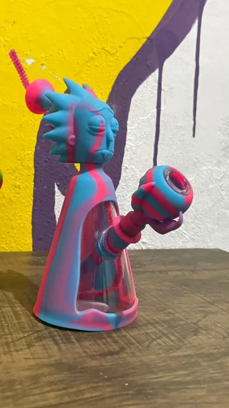 Bongs Personalizados Oasis Headshop Silicone FDA, Vidro, Rick & Morty
