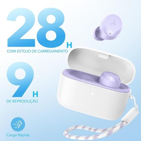 Fone de Ouvido bluetooth Roxo Anker A20i - 8H Reprodução Contínua - Imagem 11