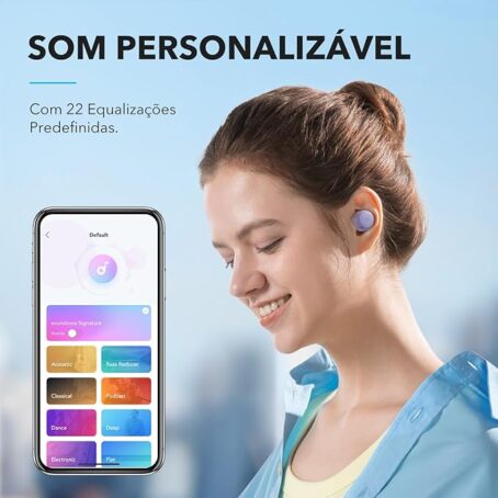 Fone de Ouvido bluetooth Roxo Anker A20i - 8H Reprodução Contínua - Imagem 10