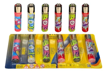 Isqueiro Clipper Recarregável com pila NOVA COLEÇÃO MONSTER EYE